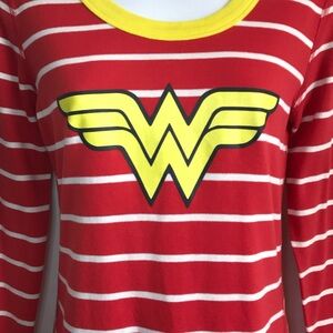 Hanna Andersson S Wonder Woman Red Yellow Stripe 100% Organic Cotton Top EUC